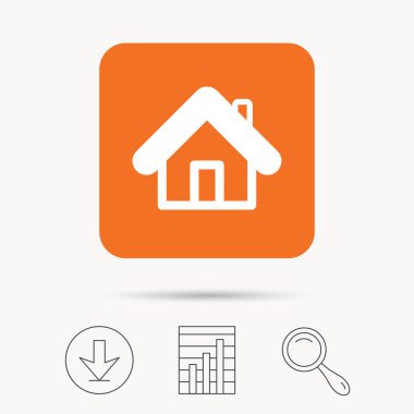 Ev simgesini. Ev bina oturum.