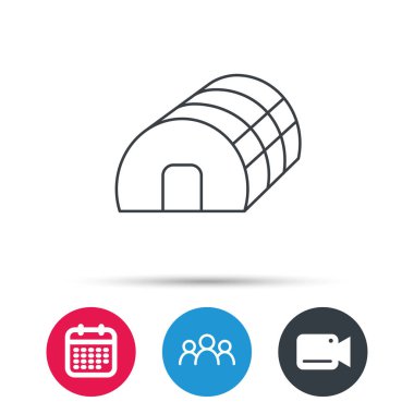 Sera karmaşık simgesi. Sera bina oturum.