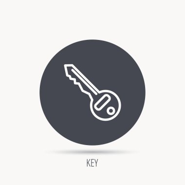 Anahtar simgesi. Kapının kilidini aracı işareti.