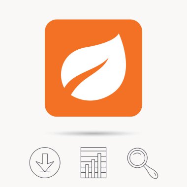 Yaprak simgesi. Taze organik ürün işareti.