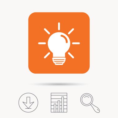 Ampul simgesi. Lamba aydınlatma işareti.