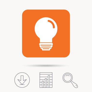 Ampul simgesi. Lamba aydınlatma işareti.