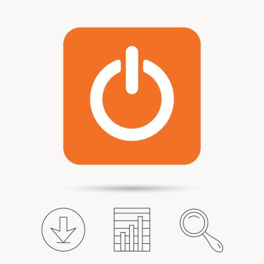 Açık, kapalı güç simgesi. Enerji geçiş işareti.