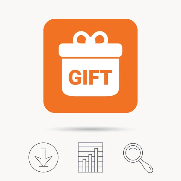 Gift icon. Present box with bow sign. — Stock Vector