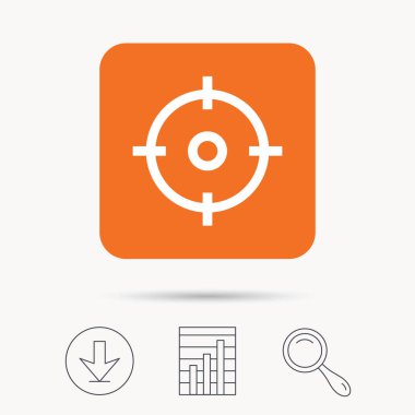 Hedef simgesi. Crosshair amaç işareti.