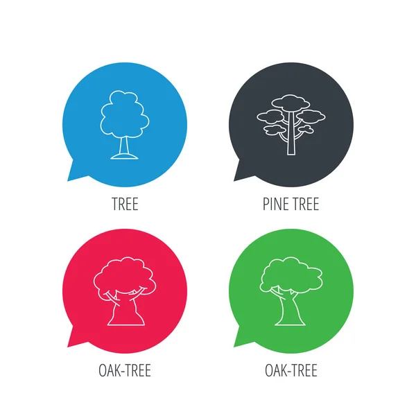 Pine tree, oak-tree icons. — Stock Vector