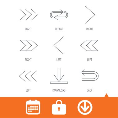 Oklar simgeler. Download, lineer işaretler tekrar.
