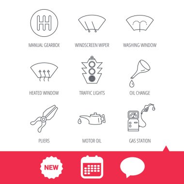 Motor yağı değiştirmek, trafik ışıkları ve pense.