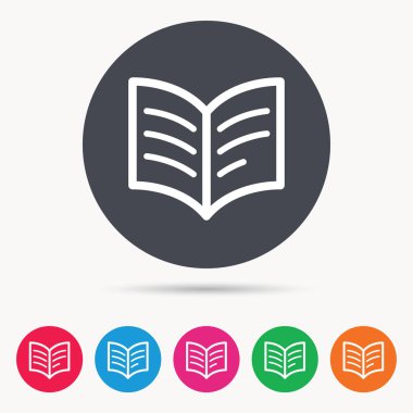 Kitap simgesi. Çalışma edebiyat işareti.