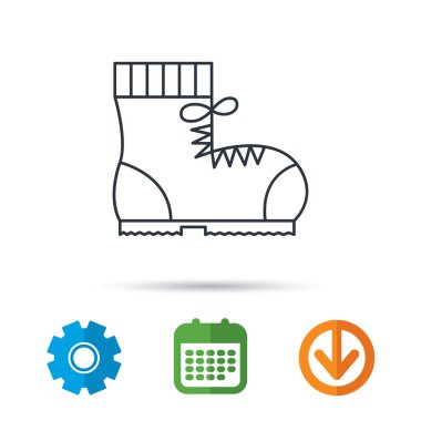 Önyükleme simgesi. Yürüyüş ya da iş ayakkabı işareti.