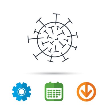 Virüs simgesi. Moleküler hücre işareti.