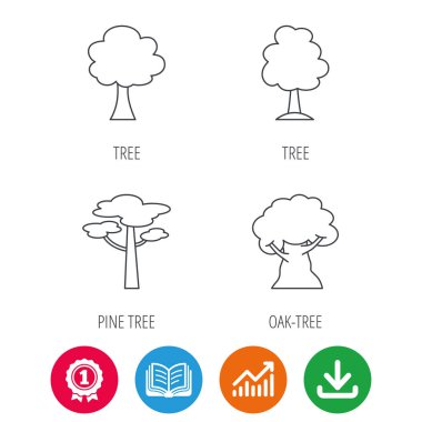 Çam ağacı, meşe ağacı simgeler.