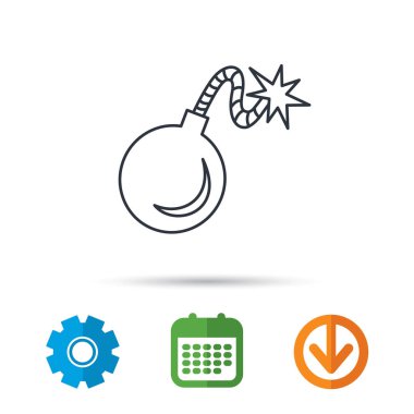 Retro bomba simgesi. Patlama patlayabilir işareti.