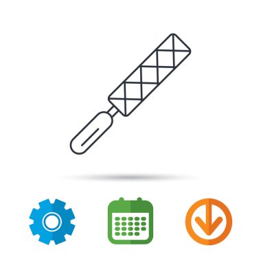 Dosya aracı simgesi. Marangoz ekipman işareti.