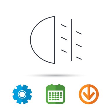 Sis ışıkları simgesi. Araba ışın işareti.