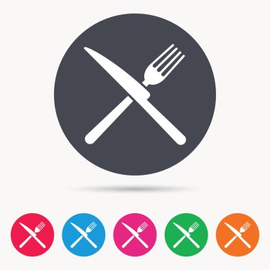 Çatal ve bıçak simgeler. Çatal bıçak takımı işareti.