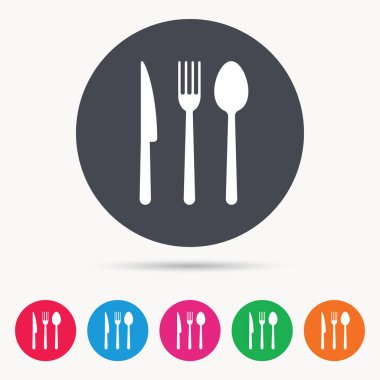 Çatal, bıçak ve kaşık simgeler. Çatal bıçak takımı işareti.