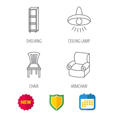 Sandalye, lamba ve koltuk simgeler tavan.