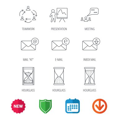 Ekip çalışması, sunum ve sohbet kabarcıklar Toplantı.