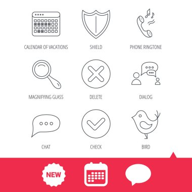 Telefon zil sesi, konuşma balonu simgeler sohbet.