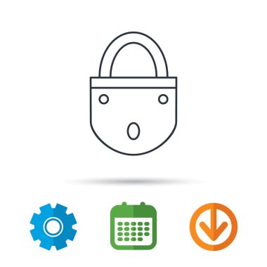 Kilit simgesi. Asma kilit veya koruma işareti.