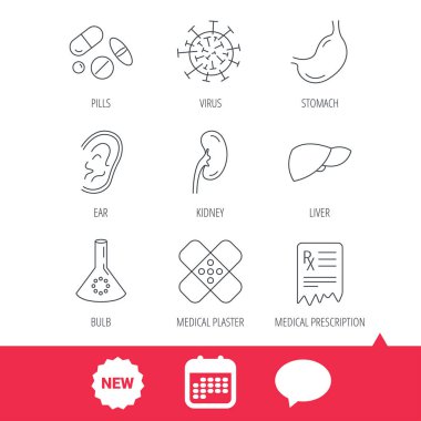 İlaç, tıbbi sıva ve reçete simgeler.