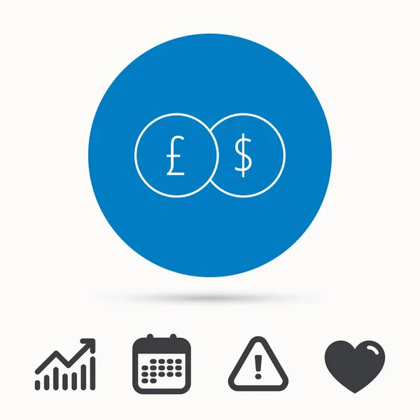 Icono de cambio de divisas. Signo de transferencia bancaria . — Archivo Imágenes Vectoriales