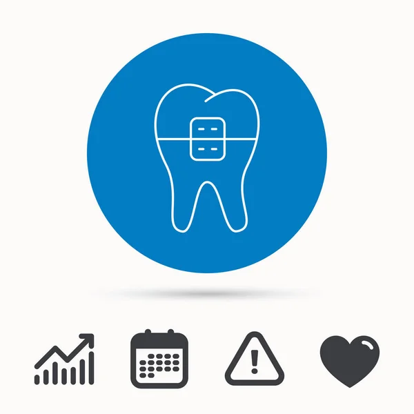 Icono de frenos dentales. Signo de salud dental . — Archivo Imágenes Vectoriales