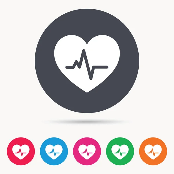 Heartbeat icon. Cardiology symbol. — Stock Vector