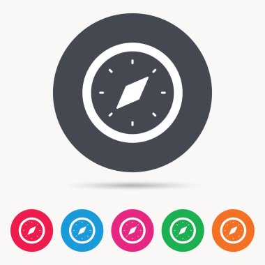 Pusula simgesini. Navigasyon cihazı işareti.