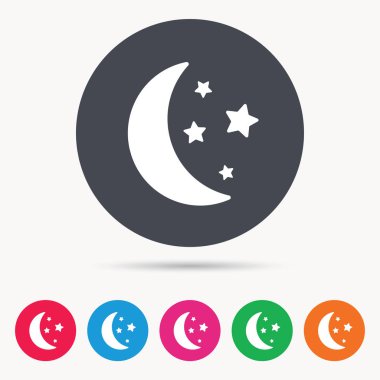 Ay ve yıldız simgesi. Gece uyku işareti.