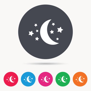 Ay ve yıldız simgesi. Gece uyku işareti.