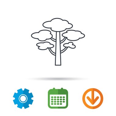 Çam ağacı simgesi. Orman ahşap işareti.