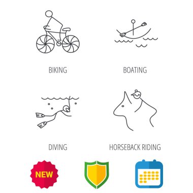 Dalış, Bisiklet ve simgeler binicilik.