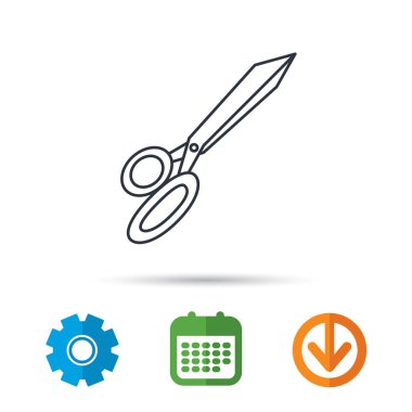 Terzi makas simgesi. Kuaförlük işareti.