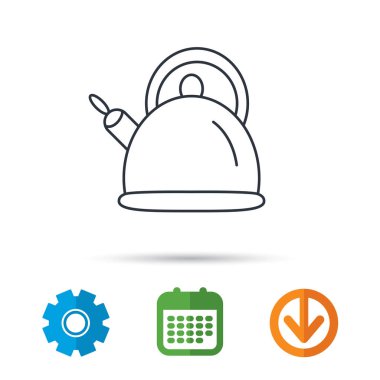 Çaydanlık simgesi. Mutfak su ısıtıcısı işareti.