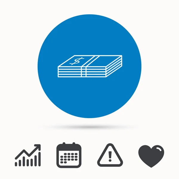 Pictogram voor contant geld. Dollarteken geld. — Stockvector