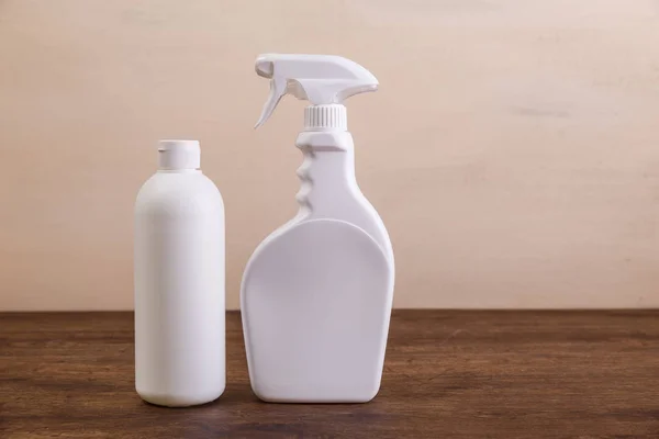 Mock-up plastic cleaning bottles. Mockup concept. — Stock Photo, Image