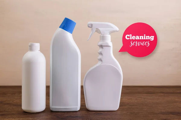 Mock-up plastic cleaning bottles. Mockup concept. — Stock Photo, Image