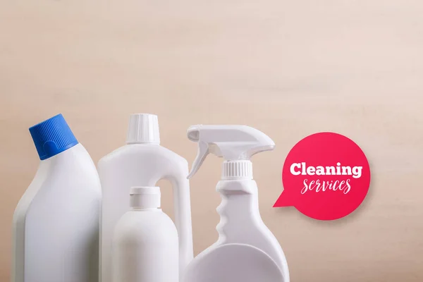 Mock-up plastic cleaning bottles. Mockup concept. — Stock Photo, Image