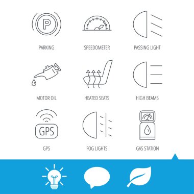 Sis ışıkları ve gps simgeleri geçen motor yağı.