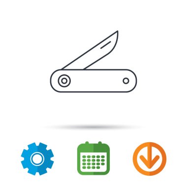 Multitool bıçak simgesi. Çok işlevli araç işareti.