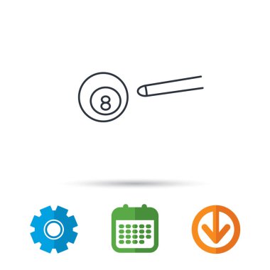 Bilardo topu simgesi. İşareti işaret spor.