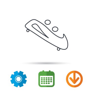 Simge yarış kızağı. İki kişilik kızak işareti.