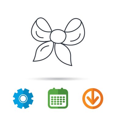 Hediye yay simgesi. Mevcut dekorasyon işareti.