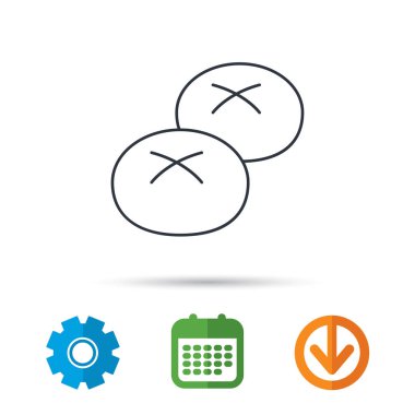 Ekmek rulo veya buns simgesi. Doğal gıda işareti.