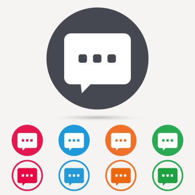 Sohbet simgesi. Konuşma balonu işareti.