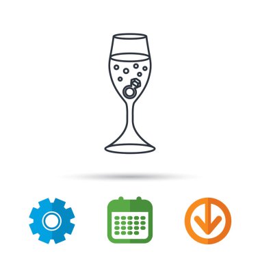 Cam yüzük simgesi olan. Nişan sembolü.