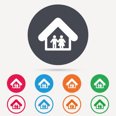 Aile simgesi. Babam ve annem ev işareti.