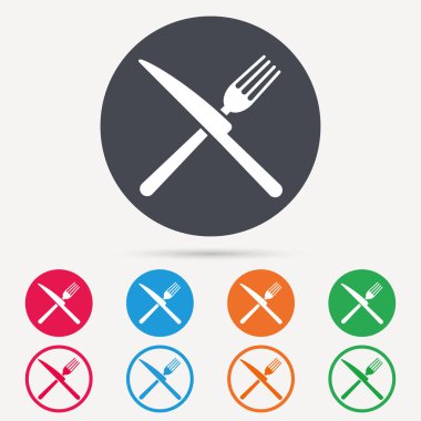 Çatal ve bıçak simgeler. Çatal bıçak takımı işareti.